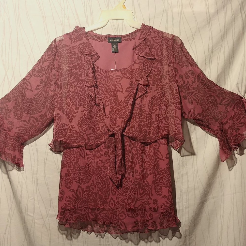 Lane Bryant blouse with faux jacket sz 20